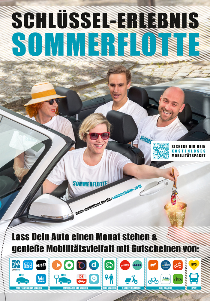 Plakat der Mobilitätskampagne SOMMERFLOTTE 2019