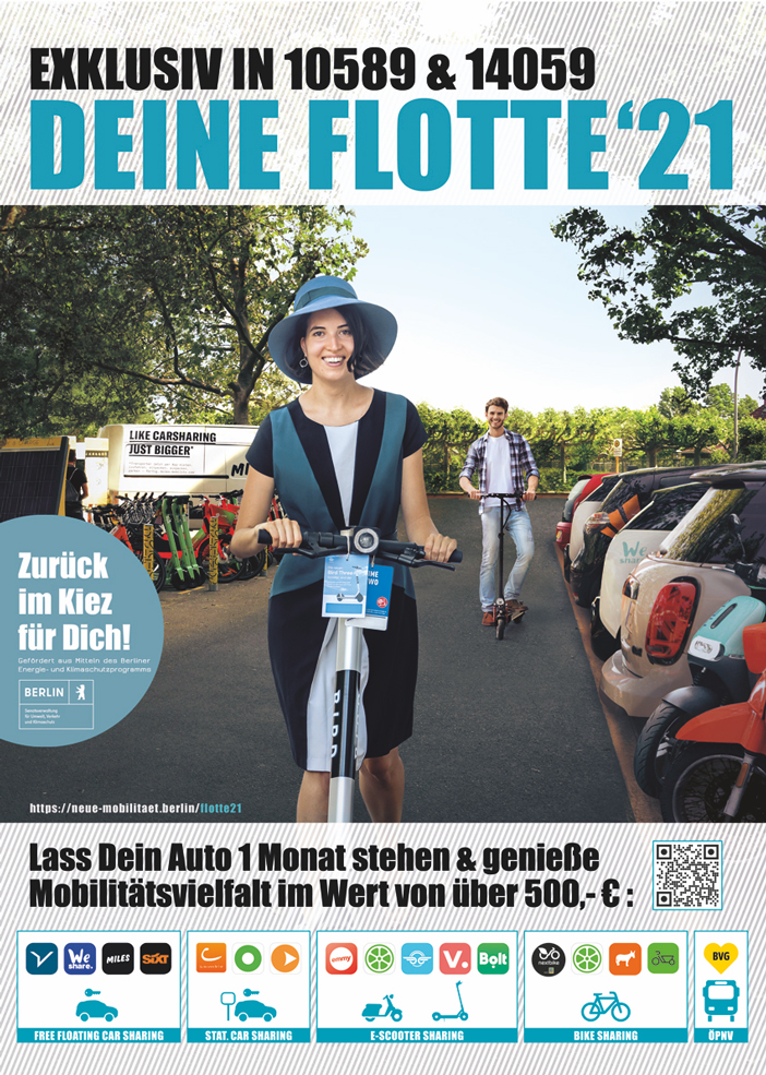 Plakat der Mobilitätskampagne DEINE FLOTTE 2021