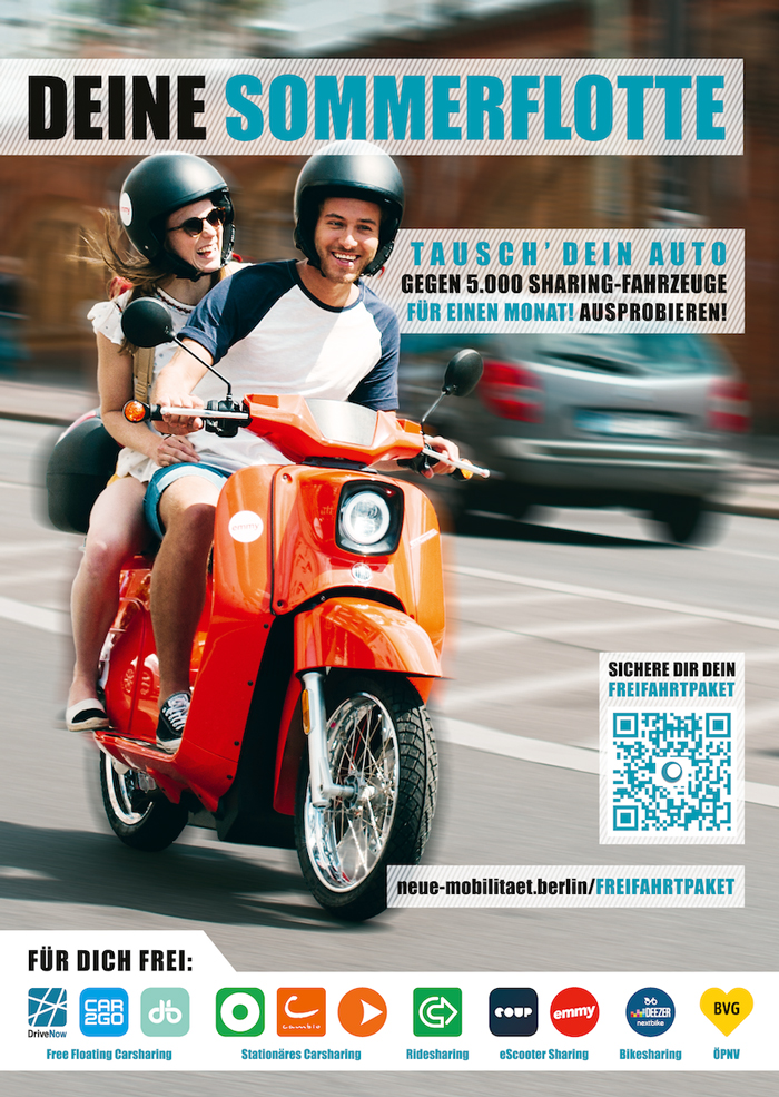 Plakat der Mobilitätskampagne DEINE SOMMERFLOTTE 2018